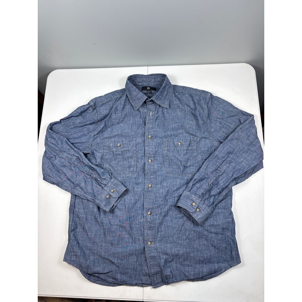 Banana Republic Chambray Button Down Shirt Mens Large Blue Cotton